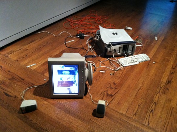 This was a technology exhibit that featured a loop of video featuring people melting down over technology.