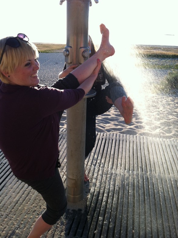 Showing off their flexibility, lol